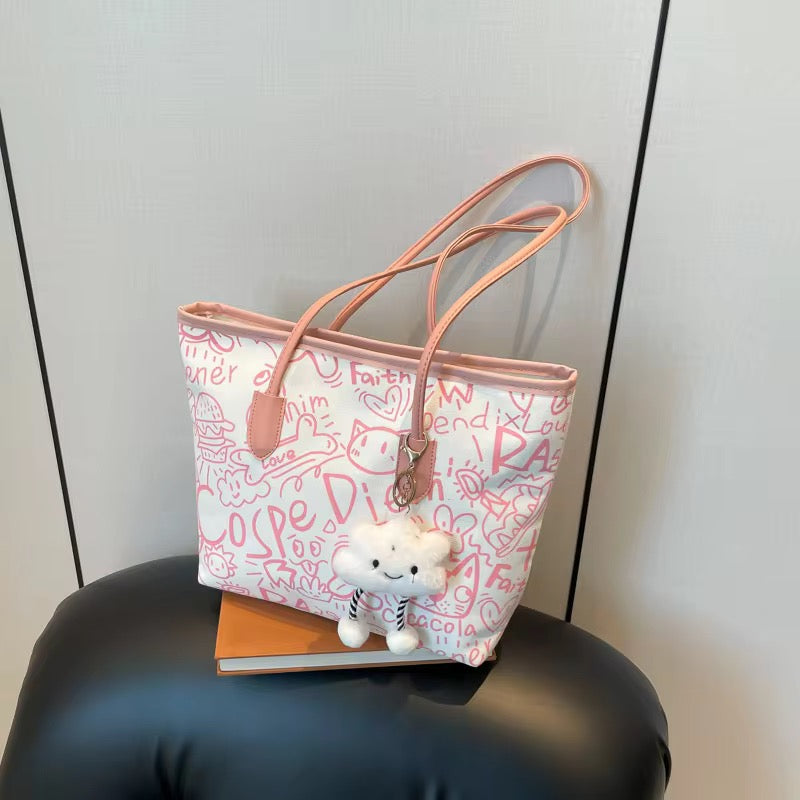 Pretty Pink Doodles Cloud Tote