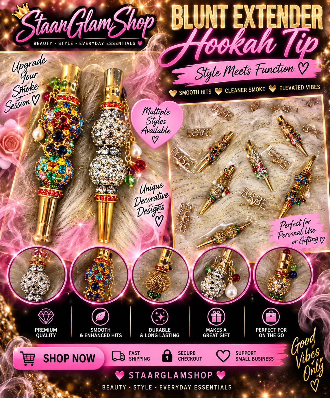 BLUNT EXTENDERS & DECORATIVE HOOKAH TIPS