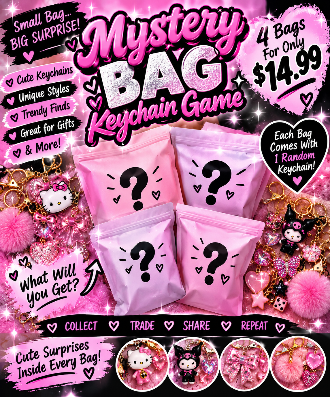 Keychain Blind Bag Game