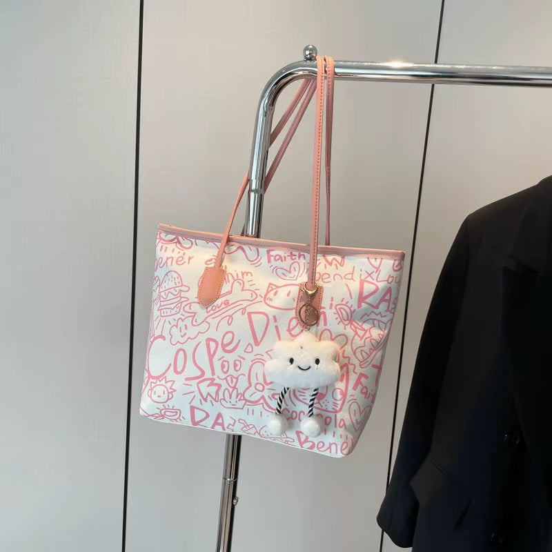 Pretty Pink Doodles Cloud Tote