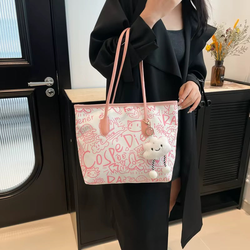 Pretty Pink Doodles Cloud Tote