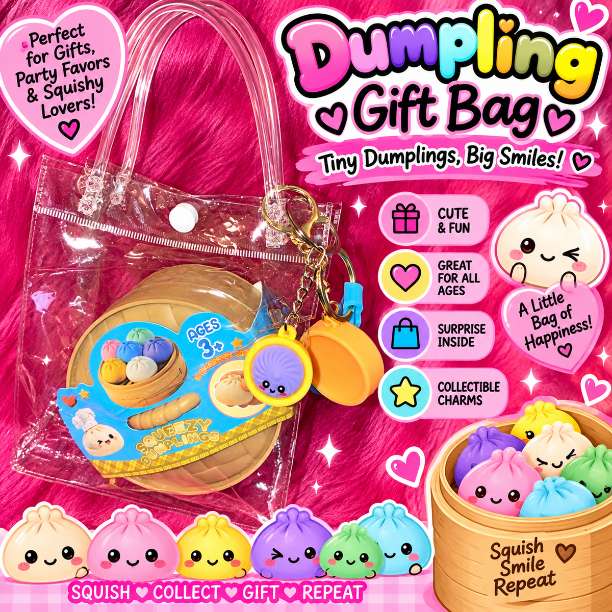 Dumpling Squishy Gift Bag