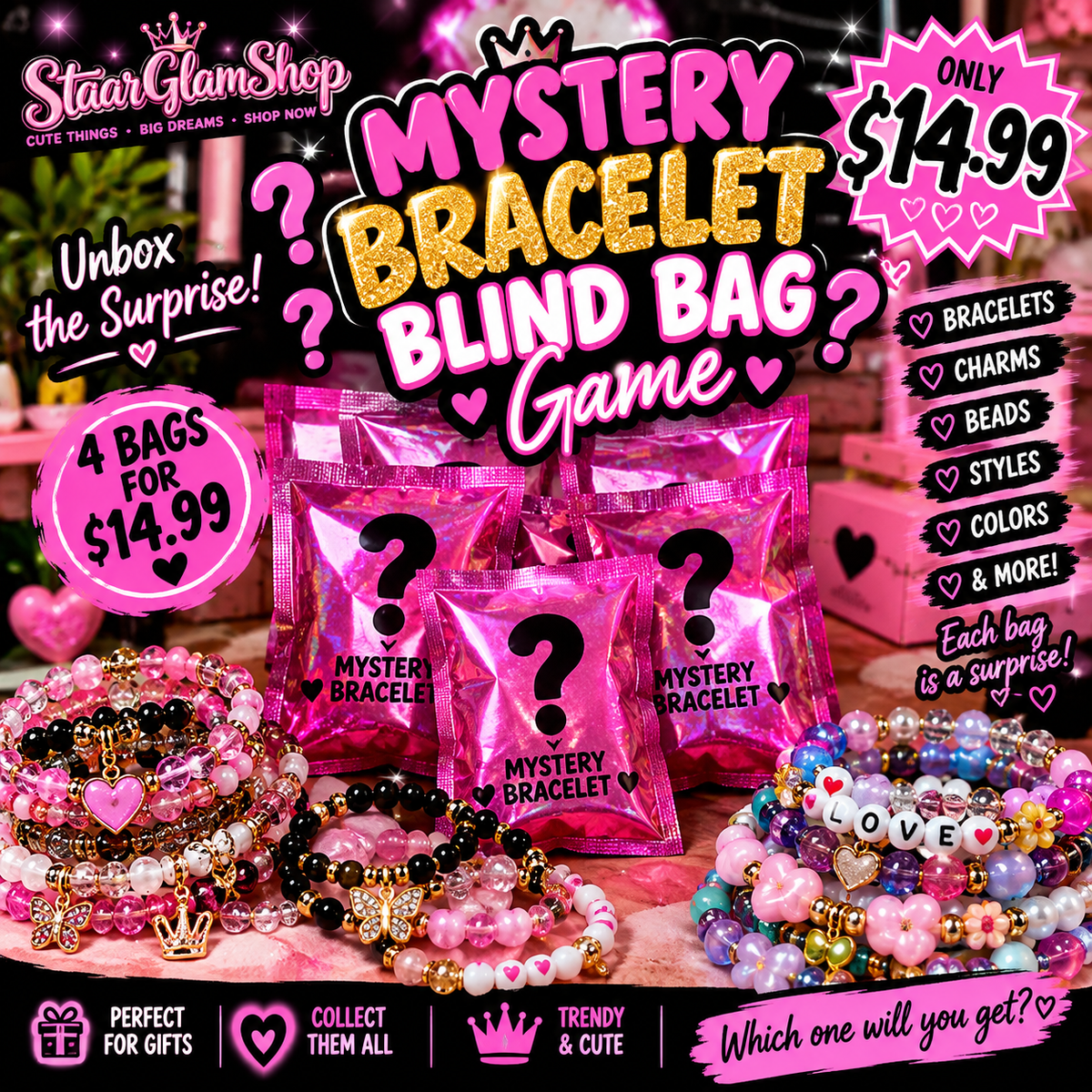 Glam Mystery Bracelet Blind Bag Game