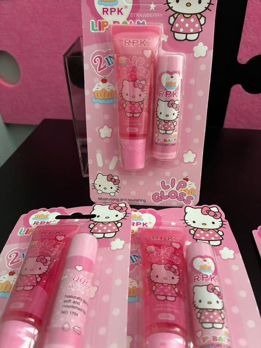 Hello Kitty Lip Balm & Gloss Set