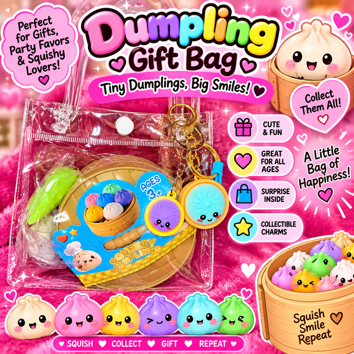 Dumpling Squishy Gift Bag