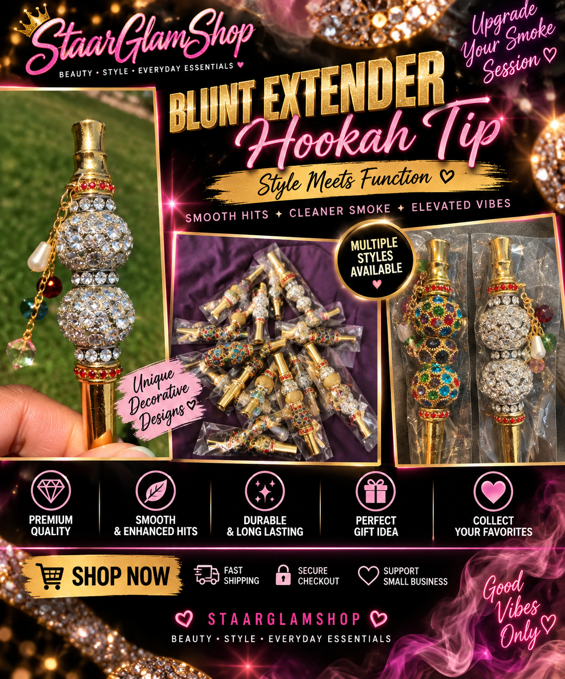 BLUNT EXTENDERS & DECORATIVE HOOKAH TIPS