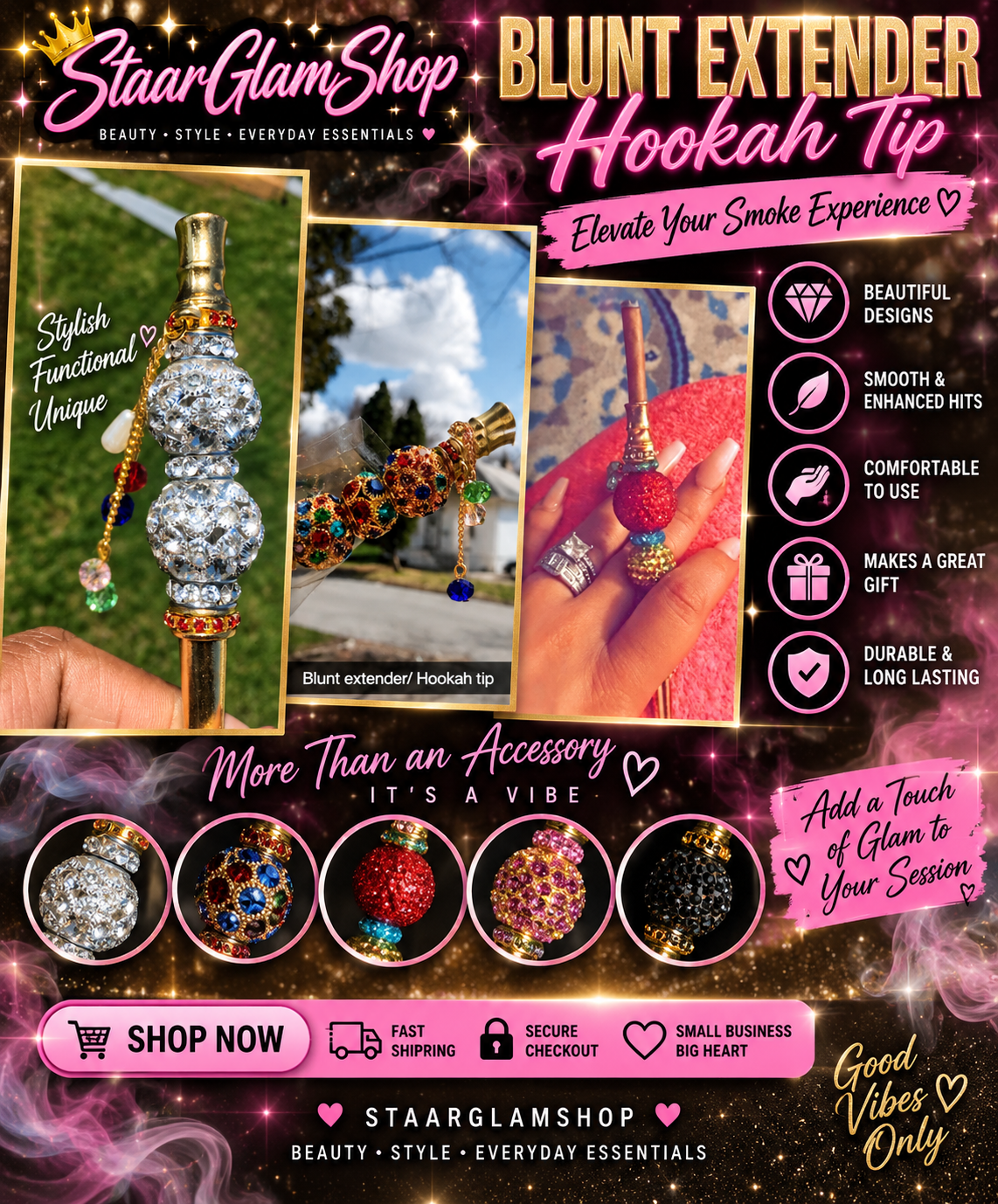 BLUNT EXTENDERS & DECORATIVE HOOKAH TIPS